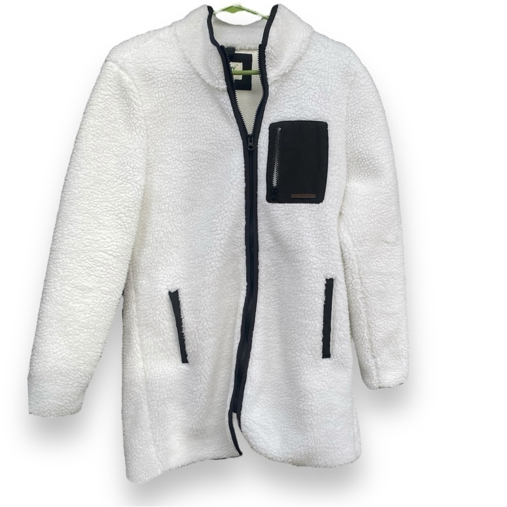 Henry Cottons Golf Teddy Fleece Golfing Parka Long Sherpa Coat Multi Pocket LG